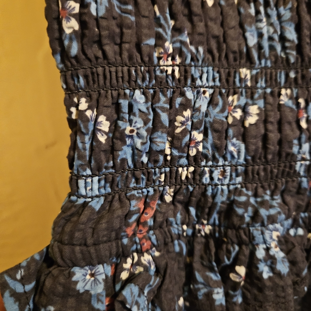 Sea New York Navy Floral Midi Dress with Blue Blossoms - Picture 7 of 7